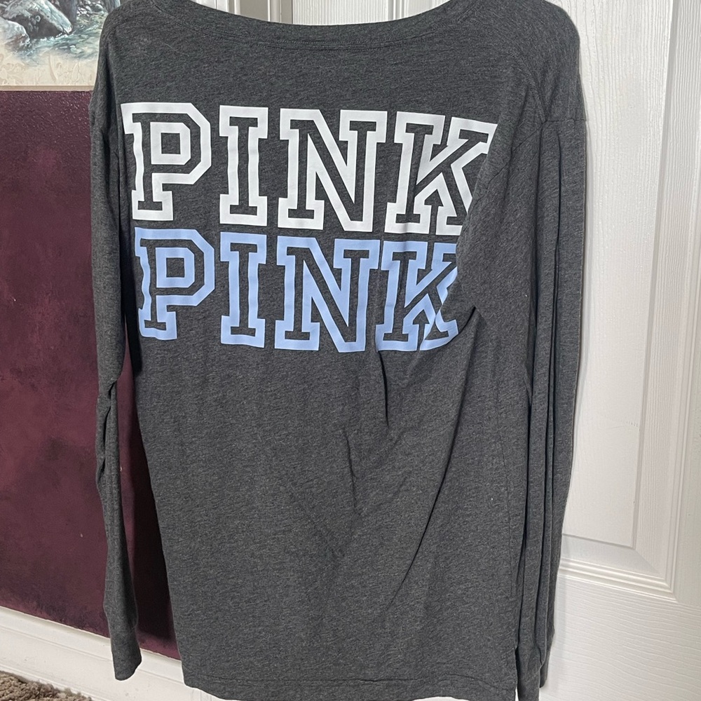 PINK oversized long sleeve tee